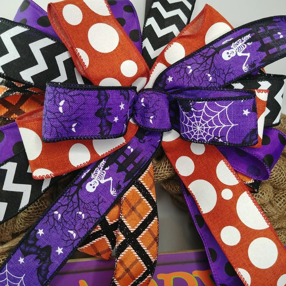 Halloween Burlap Wreath Handmade